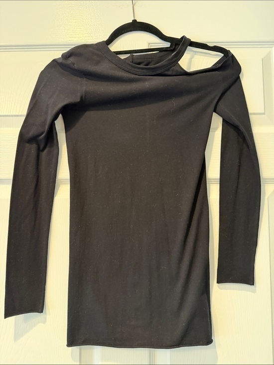Enza Costa Tops - Enza Costa Black Asymmetric Cutout Long Sleeve Tunic